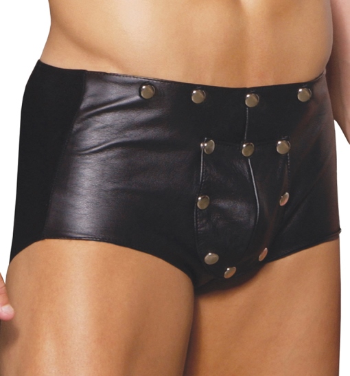 mens leather shorts