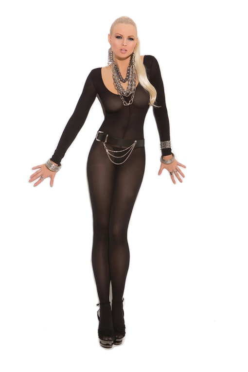 bodystocking, long sleeve, opaque